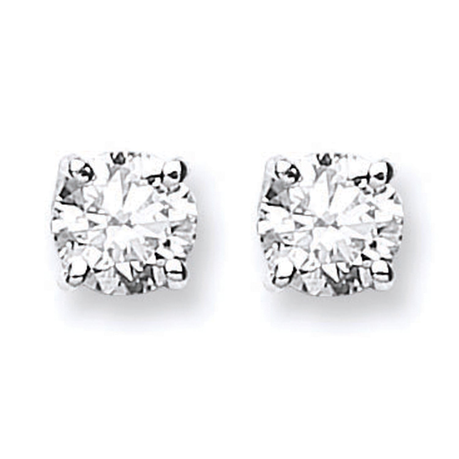 18ct White Gold 1.40-1.50ct Claw Set Diamond Stud Earrings