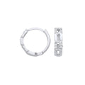 9ct White Gold 0.12ctw Diamond Huggie Earrings