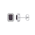 18ct White Gold 0.20ctw Diamonds and 1.30ctw Sapphire Earrings