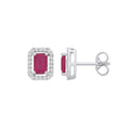 18ct White Gold 0.20ctw Diamond and 1.30ctw Ruby Earrings