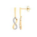 9ct Yellow Gold 0.25ctw Infinity Drop Earrings