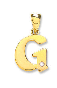 9ct Yellow Gold 0.01ct Diamond G Initial