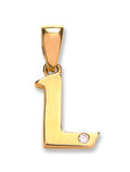 9ct Yellow Gold 0.01ct Diamond L Initial