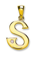 9ct Yellow Gold 0.01ct Diamond S Initial