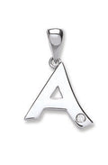 9ct White Gold 0.01ct Diamond A Initial