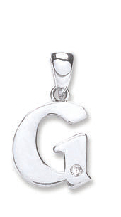9ct White Gold 0.01ct Diamond G Initial