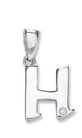 9ct White Gold 0.01ct Diamond H Initial