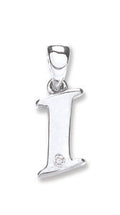 9ct White Gold 0.01ct Diamond I Initial