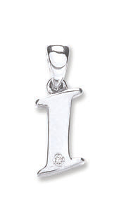 9ct White Gold 0.01ct Diamond I Initial