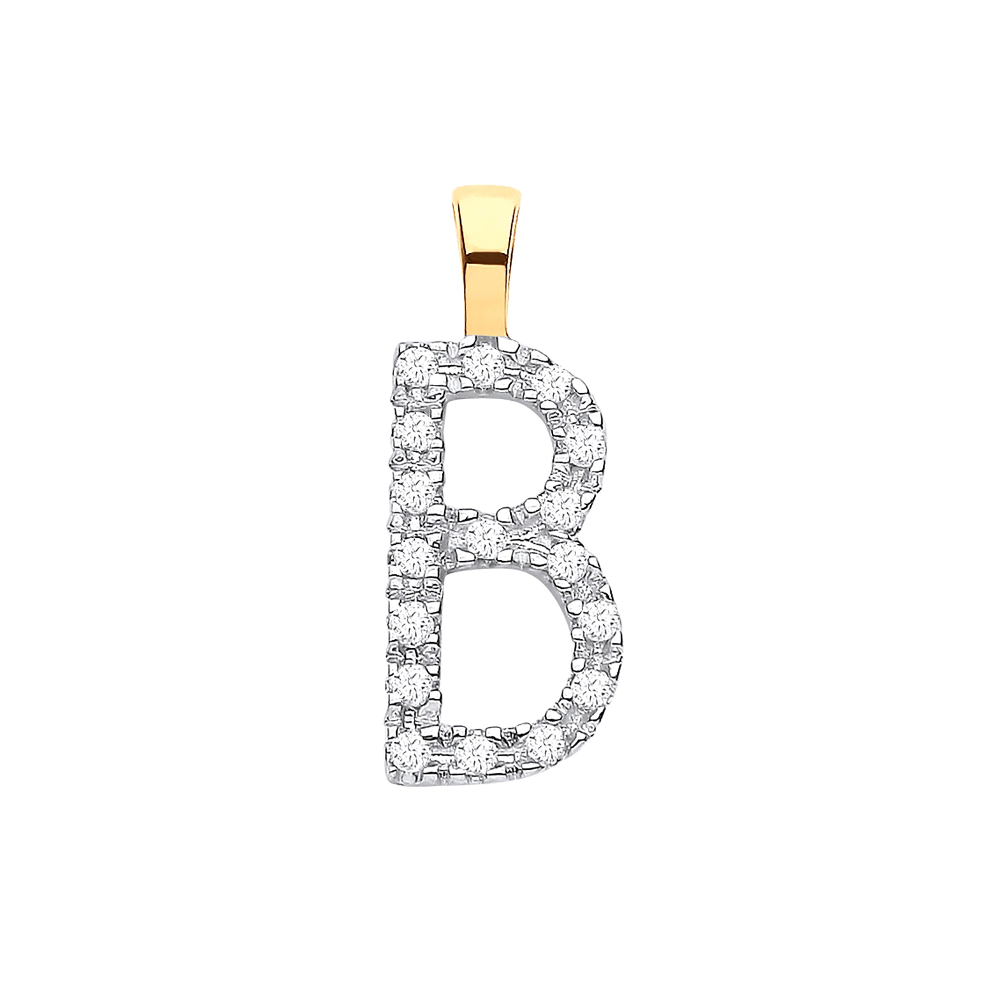 9ct Yellow Gold 0.06ct Diamond B Initial