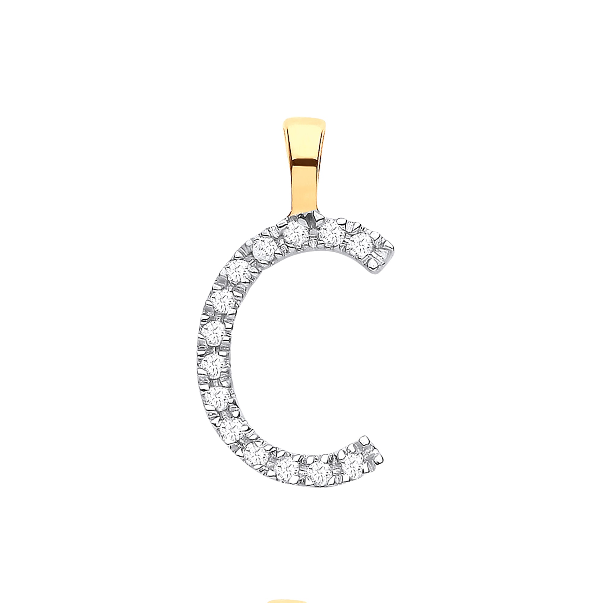 9ct Yellow Gold 0.05ct Diamond C Initial