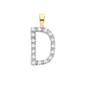 9ct Yellow Gold 0.05ct Diamond D Initial
