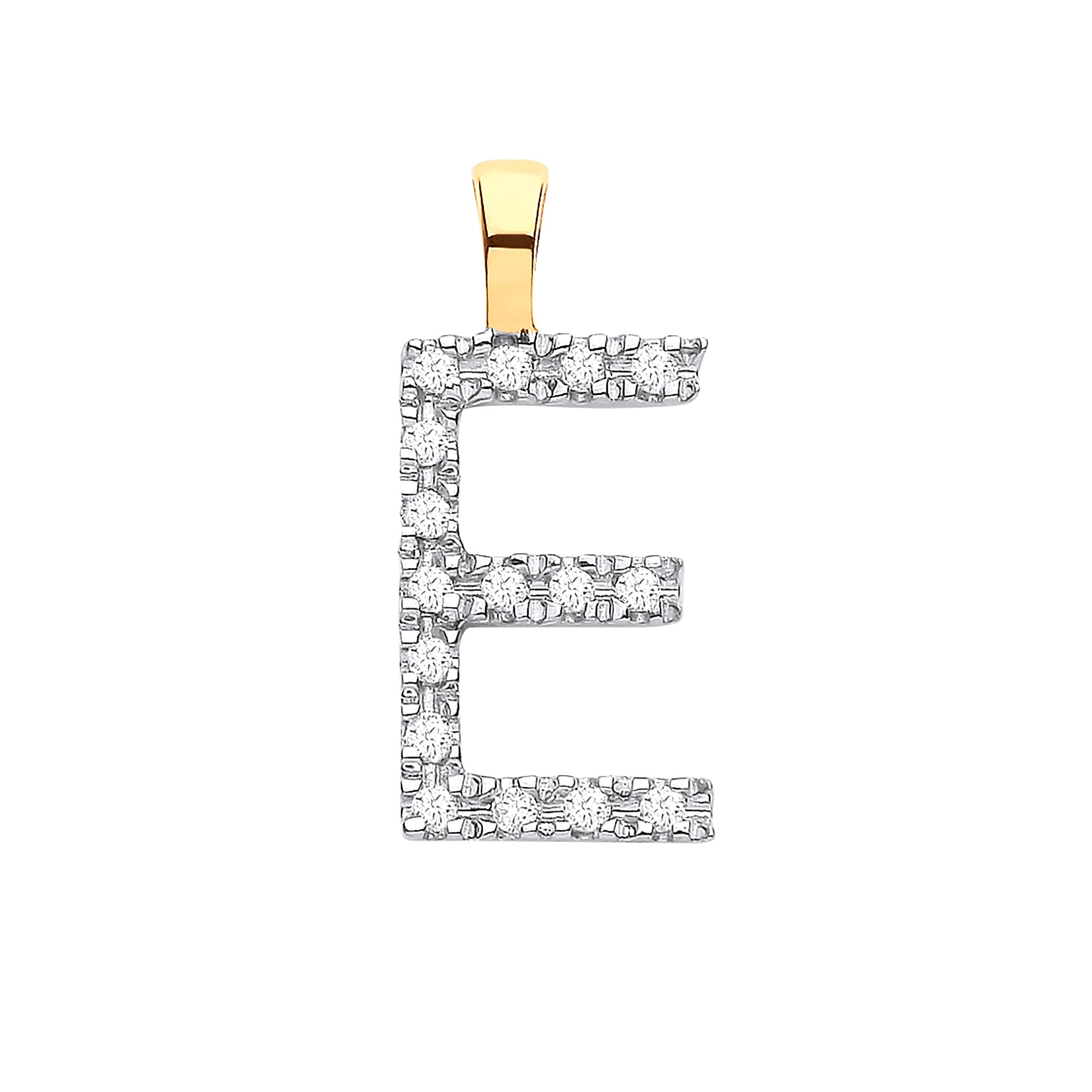 9ct Yellow Gold 0.05ct Diamond E Initial