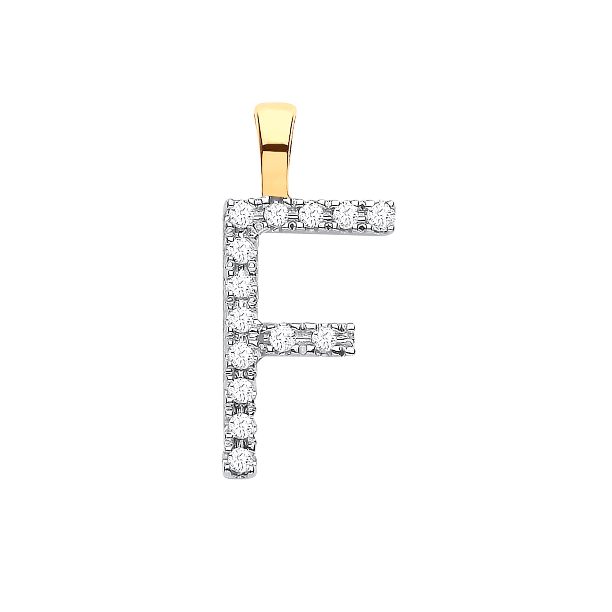 9ct Yellow Gold 0.05ct Diamond F Initial