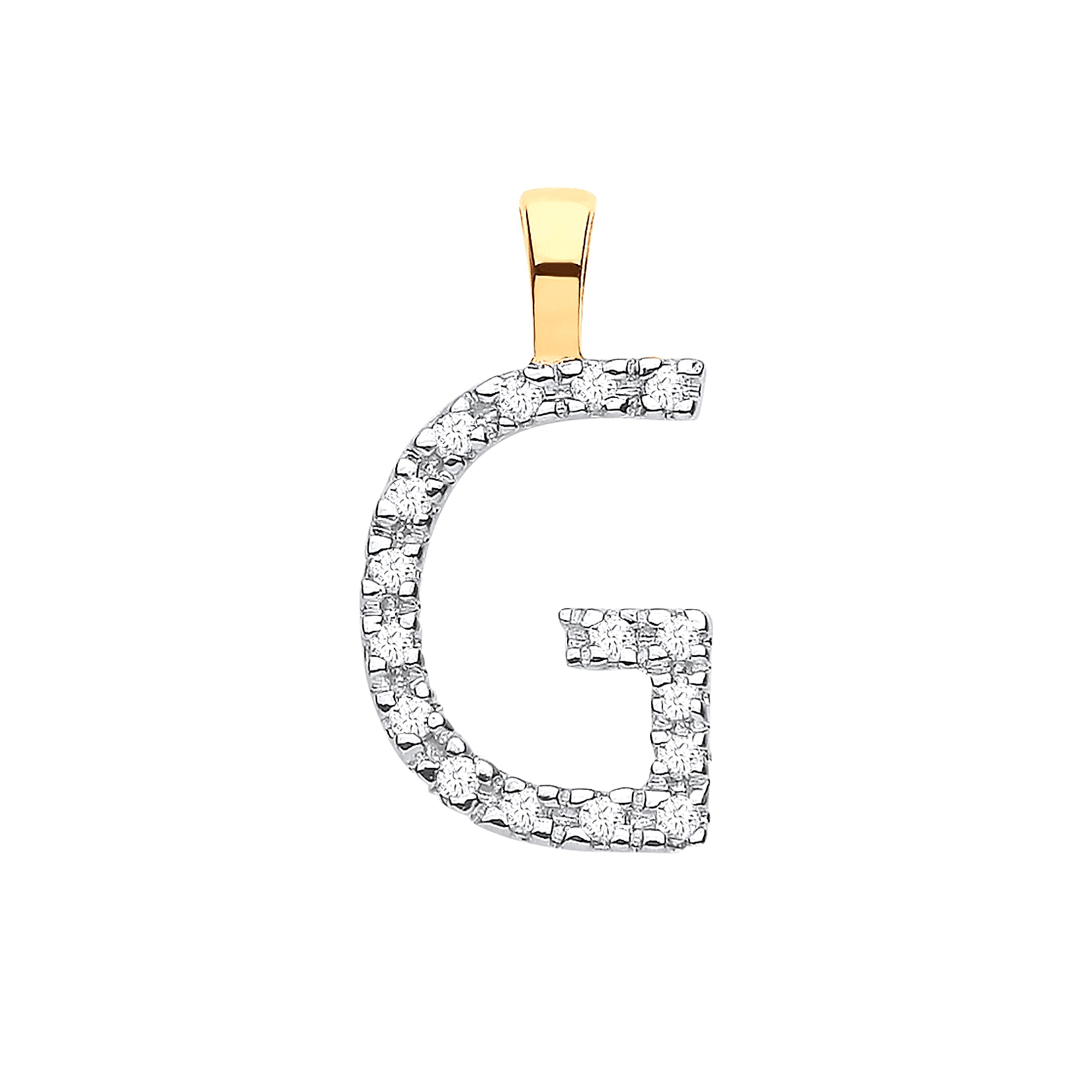 9ct Yellow Gold 0.05ct Diamond G Initial