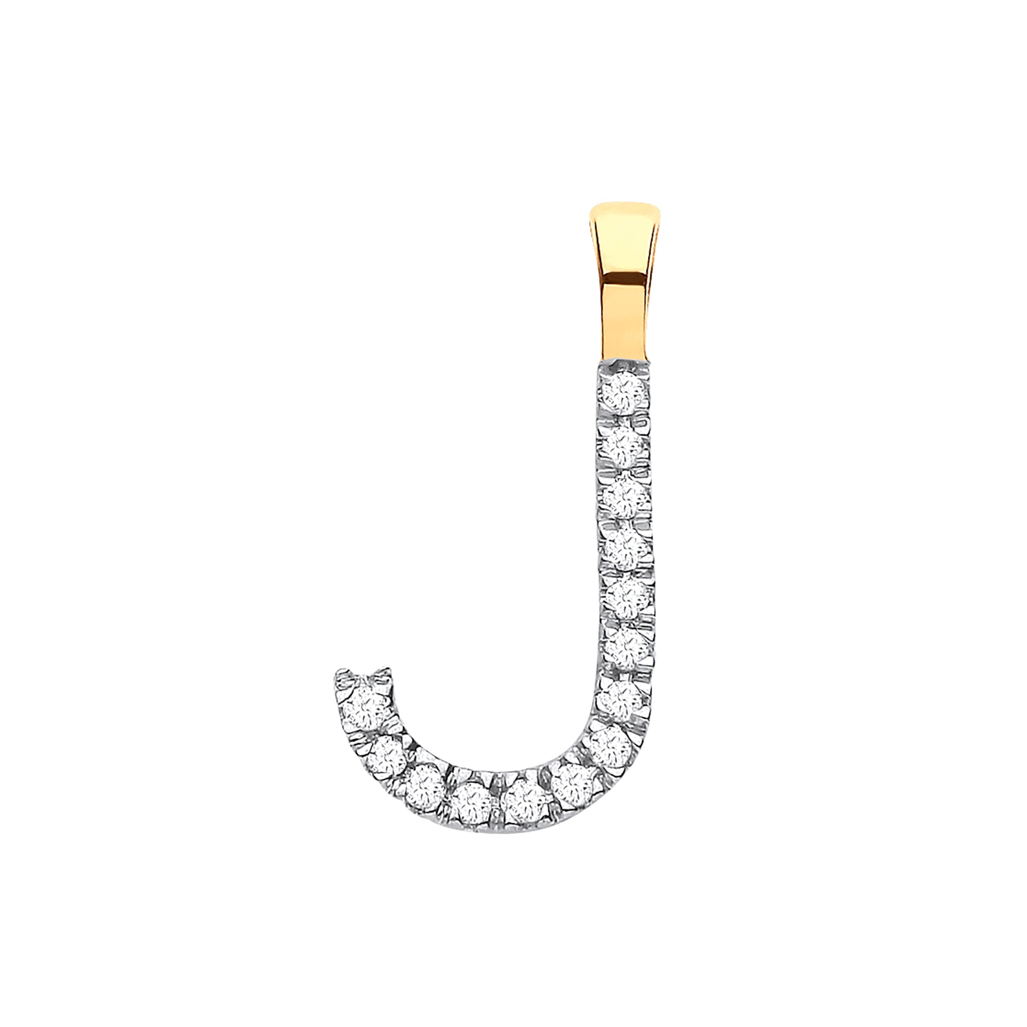 9ct Yellow Gold 0.05ct Diamond J Initial
