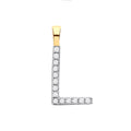 9ct Yellow Gold 0.05ct Diamond L Initial