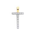 9ct Yellow Gold 0.05ct Diamond T Initial