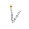 9ct Yellow Gold 0.05ct Diamond V Initial
