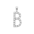 9ct White Gold 0.06ct Diamond B Initial
