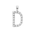 9ct White Gold 0.06ct Diamond D Initial