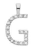 9ct White Gold 0.05ct Diamond G Initial