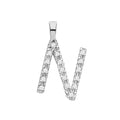 9ct White Gold 0.05ct Diamond N Initial