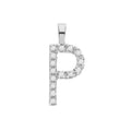 9ct White Gold 0.05ct Diamond P Initial