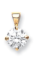 18ct Yellow Gold 0.50ct Claw Set Diamond Solitaire Pendant