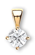 18ct Yellow Gold 0.70ct Claw Set Diamond Solitaire Pendant