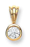 18ct Yellow Gold 0.15ct Rubover Set Diamond Solitaire Pendant