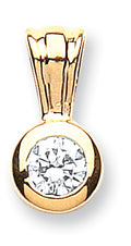 18ct Yellow Gold 0.25ct Rubover Set Diamond Solitaire Pendant
