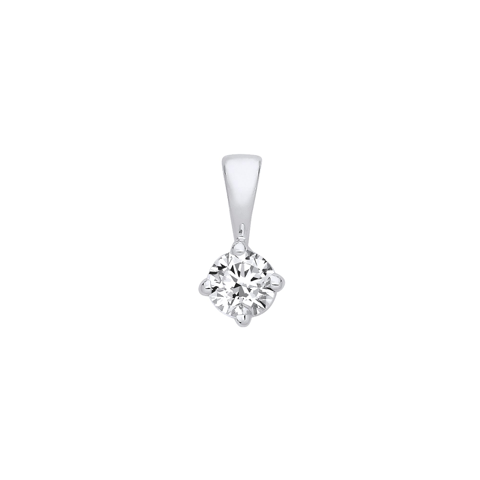 18ct White Gold 0.35ct Claw Set Diamond Solitaire Pendant