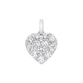 18ct White Gold 1.00ctw Brilliant Cut Diamond Grain Set Heart Pendant
