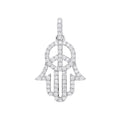 9ct White Gold 0.48ct Diamond Hamsa Pendant
