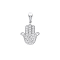 9ct White Gold 0.18ct Diamonds Hamsa Pendant