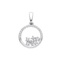 9ct White Gold 0.14ct Diamond Circle Pendant
