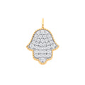 9ct Yellow Gold Hamsa Pendant 0.30ctw