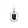 18ct White Gold 0.10ctw Diamond and 0.65ctw Sapphire Pendant