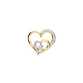 9ct Yellow Gold and Diamond Double Heart Pendant