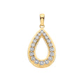 9ct Yellow Gold 0.16ctw Pear Shaped Pendant