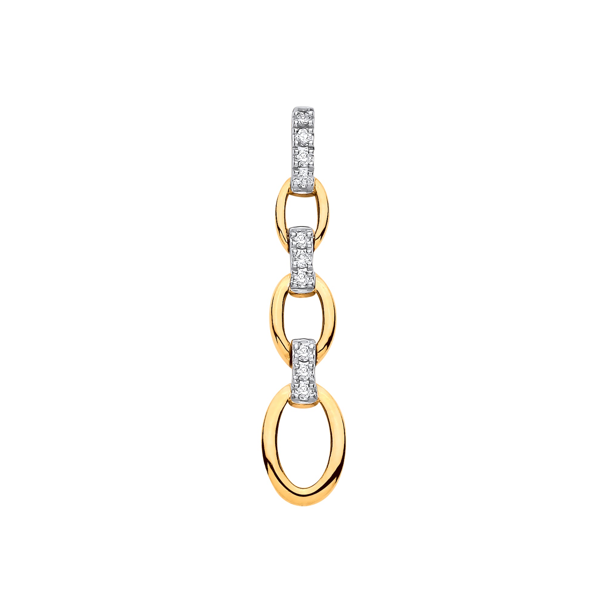 9ct Yellow Gold 0.10ctw Drop Pendant