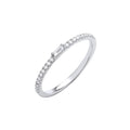 9ct White Gold 0.17ct ET Ring with Baguette in Centre