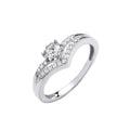 9ct White Gold 0.33ct Split Shank Engagement Ring