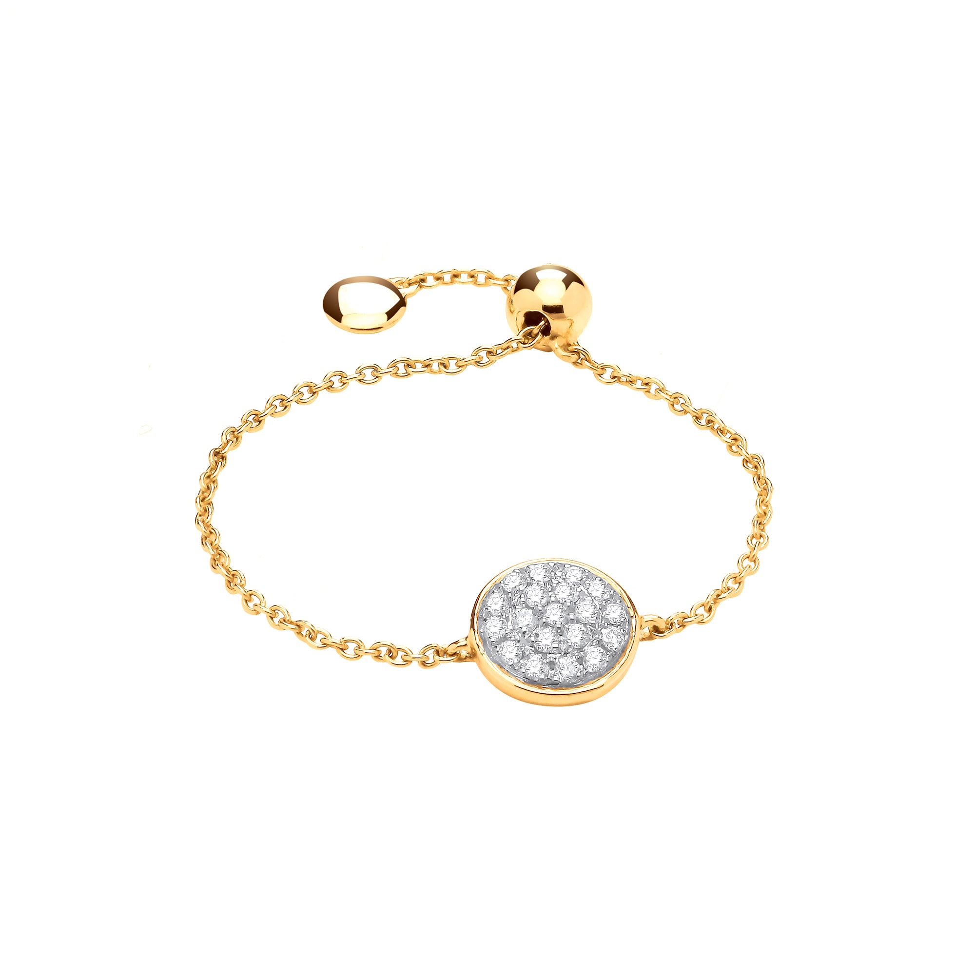 9ct Yellow Gold Adjustable 0.10ct Diamond Ring