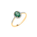 18ct Yellow Gold 0.12ctw Diamond and 0.68ctw Emerald Ring