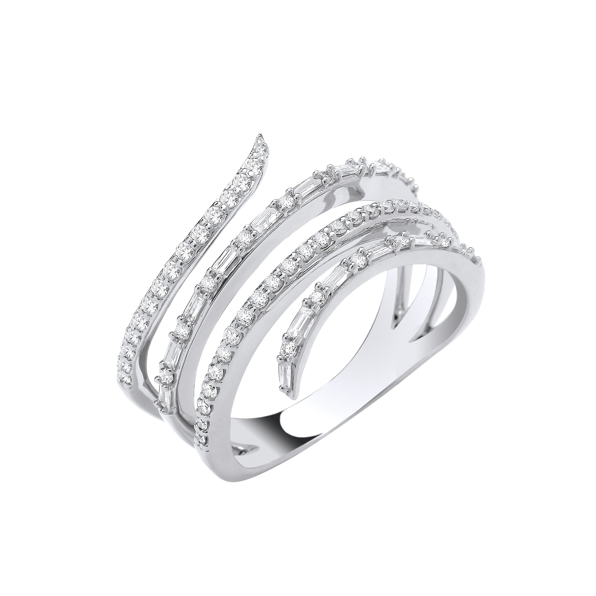 9ct White Gold 0.50ctw Snake Ring