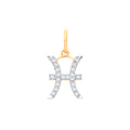 9ct Yellow Gold Pisces Zodiac 0.10ct Diamond Pendant