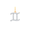 9ct Yellow Gold Gemini Zodiac 0.12ct Diamond Pendant