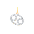 9ct Yellow Gold Cancer Zodiac 0.20ct Diamond Pendant